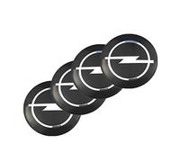 888 Lot de 4 cache-moyeux avec logo, couvercle central, autocollant, Noir, 56 mm, 4 pièces