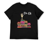 88aWEF New Limited Reading Books Librarian Reader, I'm Ok Teacher School T-Shirt Black