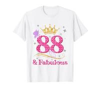 88e Anniversaire Décorations Femme 88 Et Fabuleuse 88 Ans T-Shirt