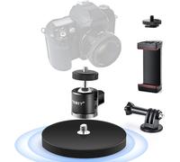 88mm Magnetic Camera Mount, Mini Ball Head Tripod Heads 360° Swivel with Action Camera Mount and Phone Holder, Compatible with GoPro Webcam LED Light