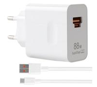 88W Supercharge Chargeur Rapide pour Huawei Honor, 2 Ports 88W Chargeur avec Câble USB C 6A 1m, Chargeur Supercharge pour Huawei Pura 70 Mate 60 Honor 200 Lite 90 Lite Magic7 Lite 6 Lite X8B Pad X8a