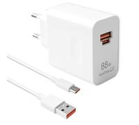 88W Supercharge Chargeur Rapide pour Huawei Honor 90 Lite, 200 Lite, 2 Ports USB-C 88W PD avec Câble 6A USB C 1m, Chargeur Supercharge pour Honor Magic7 Lite, Mate 60, P60, X8a, Pad X8a, Mate 70/60/50