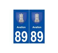 89 Avallon blason autocollant plaque stickers ville - arrondis