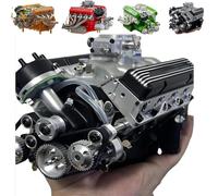 89%-Gasoline Ohv V8 Small-Block Engine Model Kits, V8 Engine Kit Gas, Mini 8 Model Engines Kit, Car Engin Mode Kit, Build Your Own Stem 8 Mode Engin for Adults (Black)