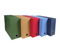 [89420E] Exacompta Boite transfert Dos 120mm papier toilé - Couleurs assorties