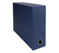 Exacompta Boîte transfert en papier toilé Réf. 89527E A4 Dos 90 mm œillet métal bleu foncé