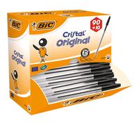 [896040] Bic Value Pack de 100 Stylos à bille Cristal Medium Noir
