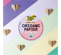 Folia Pack papier pour origami Premium Pastel, 100 feuilles, 20x20 cm, 70 g/m², 10 couleurs