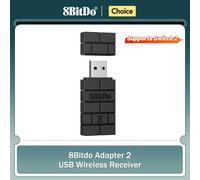 8BitDo adaptateur Bluetooth sans fil USB 2 récepteurs pour Nintendo Switch 1, 2 PS1 Raspberry Pi Mini contrôleur PS4 pour poignée PS5 Black