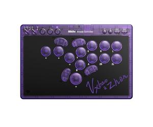 8BitDo All-Button Arcade Controller for Switch & Windows - 3 Connection Modes, Low-profile Linear Switches, 4 Programmable Buttons, Hot-swappable PCB - Transparent Purple Signature Edition