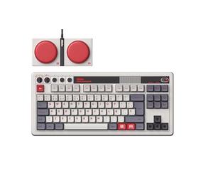 8Bitdo Clavier mécanique rétro, Bluetooth/2.4G/USB-C Clavier de Jeu remplaçable à Chaud, 87 Touches, Double Touches Super programmables pour Windows et Android - QWERTY Espagnol ISO Dü