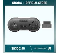 8BitDo-Manette de jeu sans fil SN30 2.4G, pour SNES/SDavid d'origine Transparent Edition