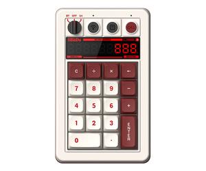 8Bitdo Retro 18 Mechanical Numpad - Fami Edition clavier numérique PC Bluetooth/USB/RF Wireless Bordeaux, Blanc