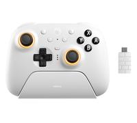 8Bitdo Ultimate 2 Bluetooth Controller for Switch & Windows PC, Switch Pro Controller with TMR Joysticks, Switchable Hall Effect/Tactile Triggers, Vibration and Motion Control, RGB Fire Ring, White
