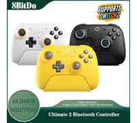8BitDo Ultimate 2 contrôleur de jeu Bluetooth avec manettes TMR et déclencheurs d'effet Hall pour Nintendo Switch 2, PC, Windows Jaune