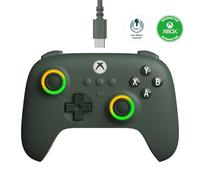 Contrôleur de jeu filaire 8BitDo Ultimate C pour Xbox, anneau de feu d'éclairage RVB et manettes à effet Hall, Windows 10/11 Dark Green