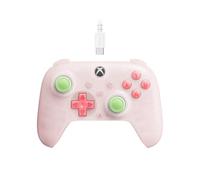 8Bitdo Ultimate Mini manette filaire avec anneau lumineux RVB, joysticks effet Hall et gâchettes, pour Xbox Series X, S, Xbox One, Windows 10/11 - Sous licence officielle (rose translucide)