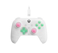 8Bitdo Manette Ultimate Mini – filaire, anneau RGB, joysticks & gâchettes Hall – Blanc translucide