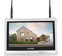 8CH 12 Pouces LCD WiFi NVR Moniteur,Support résolution 1080P/3MP, Haut-Parleur intégré,Enregistrement 24h/ 7j, Fonctionne pour Hiseeu Kit Caméra de Surveillance,câble d'alimentation et HDD Non Inclus