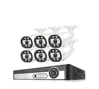 8CH 4K 5MP POE Sécurité AI Système De Caméra Détection De Visage 8MP CCTV Vidéo Surveillance Kit De Protection Couleur Nuit Vision NVRP2P(None,8CH NVR 6PCS CAM 8MP)