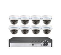 8CH 5MP POE dôme système de caméra sécurité IP Anti-vandalisme intérieur Maison CCTV Enregistrement Surveillance Kit Protection(3T,8CH NVR 8PCS Cameras)