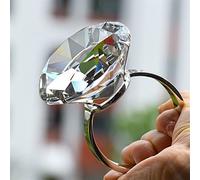 8cm Crystal Super Grand Simulation Bague de diamant exagéré Proposition Proposition Funny Saint Valentin Cadeau Home Décoration (Color : Transparent)