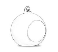 (8CM) Hanging Glass Terrarium Globe Tealight Candle Holder Home Succulents Vase Hanger