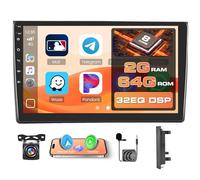 [8Core 2G+64G] Hikity Autoradio Android 15 pour Audi A4 S4 RS4 8E B6 B7 2000-2009, Carplay sans Fil Android Auto 9'' Poste Radio avec GPS Bluetooth WiFi RDS DSP SWC+MIC+Caméra de Recul