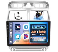 [8Core 4G+64G] Hikity Autoradio Android 15 pour Peugeot 307 2002-2013, Carplay sans Fil Android Auto 9'' Poste Radio avec GPS Bluetooth WiFi RDS DSP SWC+MIC+Caméra de Recul