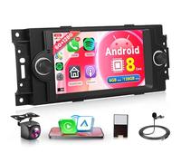 8Core 6G+128G Sans Fil Carplay Android Autoradio pour Jeep Compass Chrysler 300C PT Cruiser Dodge RAM 1500 2500 6.2 Pouces Autoradio Android Auto GPS Navi WiFi Bluetooth FM/RDS/DSP/SWC Caméra de Recul