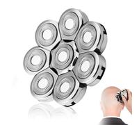 8D Rasoir Tête Chauve Homme, Têtes de Rasoir Électrique Flottant de Rechange pour Électrique Lames Doubles Universelles pour Tondeuse Crâne Rasage Rapide à Blanc Étanche IPX6 Installation Facile