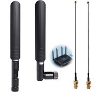 8dBi 2.4/5/5.8GHz Dual Band WiFi RP-SMA Antenna + 2xU.FL/IPEX to RP SMA Female Pigtail Cable for Mini PCIe Card Routers Wireless PC Repeater Desktop FPV UAV Drone P-S4 Build,2 Packs