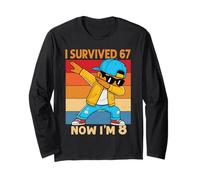 8e Anniversaire 67 Six Seven Dabbing Boy I'm 8 Year Old Bruh Manche Longue