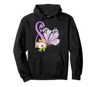 8e anniversaire papillon fête fille violet floral enfants huit Sweat à Capuche