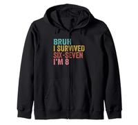 8e Anniversaire Six Seven Boy I'm 8 Year Old Bruh 6 7 Bday Kids Sweat à Capuche
