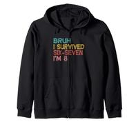 8e Anniversaire Six Seven Boy I'm 8 Year Old Bruh 6 7 Bday Kids Sweat à Capuche