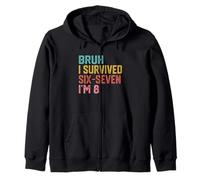 8e Anniversaire Six Seven Boy I'm 8 Year Old Bruh 6 7 Bday Kids Sweat à Capuche
