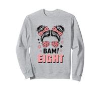 8ème Anniversaire Fille Messy Bun Bäm! Huit Ans Sweatshirt