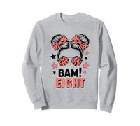8ème Anniversaire Fille Messy Bun Bäm! Huit Ans Sweatshirt