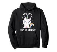 8ème Anniversaire Mignon Caticorn Kawaii Chat Licorne Sweat à Capuche