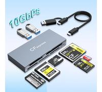 8en2 Lecteur de Cartes CFexpress Type B USB A et USB C,USB3.2 Gen2 10Gbit/s Lecteurs de Carte Mémoire CFe TypeB pour CFexpress Type B/SD/CF/XD/MS/TF,Adaptateur CFexpress avec Windows/Mac/Linux/Android