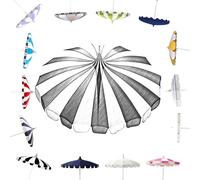 8FT Outdoor Market Umbrella - UV-Protective Patio Umbrella with Black & White Stripe Canopy for Garden & Backyard Durable Polyester Perfect for Sun Shade
