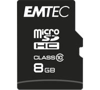 8GB Class 10 microSDHC card, Read speed up to 20MB/s, ideal for smartphones and tablets, compatible with SDHC/SDXC, Size: 8 GB, Colour: Black