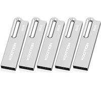 8GB Metal USB 2.0 Flash Drive with Keychain Set of 5 Waterproof Jump Drive Memory Sticks for Computer/Laptop Storage Backup (Silver)
