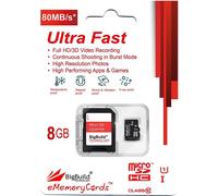 8Go Ultra Rapide Class 10 80Mo/s MicroSD SDHC Carte mémoire pour Tomtom Start 62 Navigator, Adaptateur SD Inclus