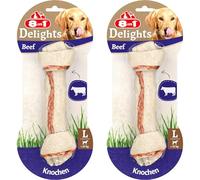 8in1 Delights Beef L - Os à Mâcher Garnis de bœuf pour Chien de Grande Taille - 1 pièce (Lot de 2)