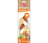 8in1 Delights Chewy Braids M/L - Délicieuse collation à mâcher pour Grands Chiens, Peau de bœuf résistante aux morsures avec délicieux Poulet, Sachet de 80 g (1 pièce)
