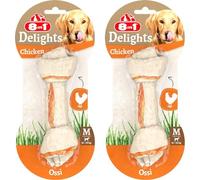 8in1 Delights Chicken Chew Bone M, collation santé à mâcher pour Chien de Taille Moyenne, 1 pièce (65 g) (Lot de 2)