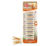 8in1 Os à mâcher Delights Strong XS – ferme, garni de poulet – Chien adulte petite taille – 7 pièces