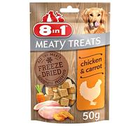 8in1 Meaty Treats for Dogs - Cubes of Freeze Dried Chicken and Carrots, 50 g (Lot de 6)